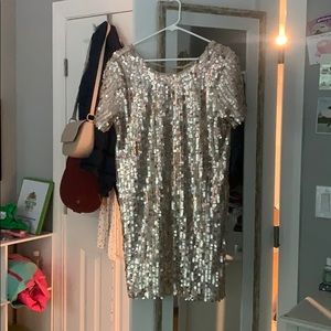 Gold sequined dress